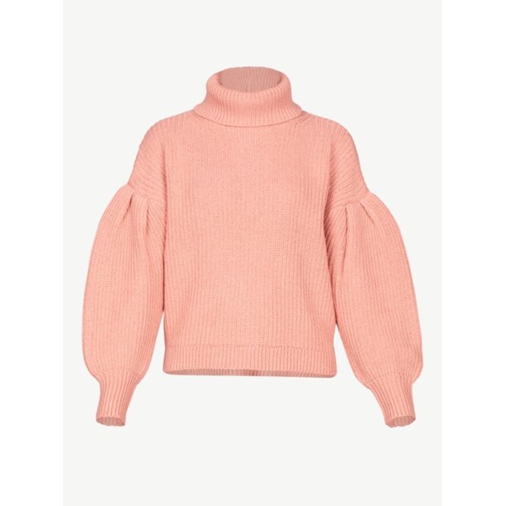 Free Assembly Women's Cowl Neck Sweater with Pleated Shoulders - Picture 4 of 7